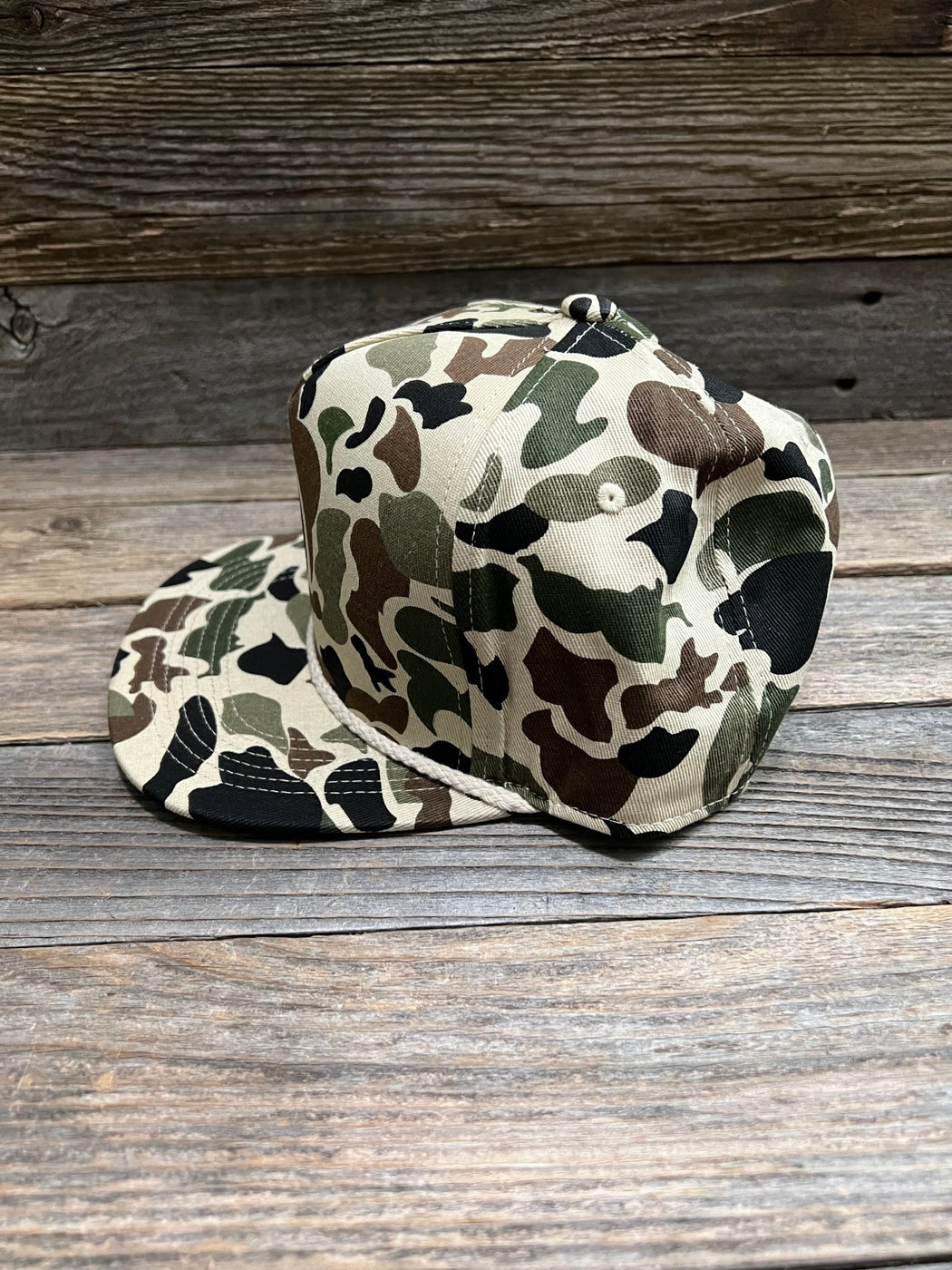 ThatsRad Wood Duck Rope Snapback Hat - Adjustable Patch Cap In Gray/Charcoal (Medium-XL)