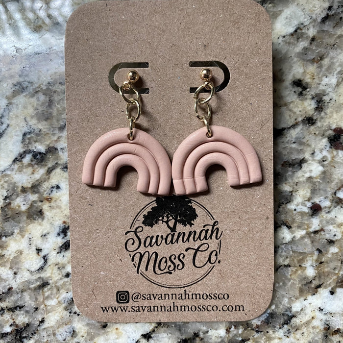 Rose Gold Rainbow Clay Earrings - Savannah Moss Co. Boutique