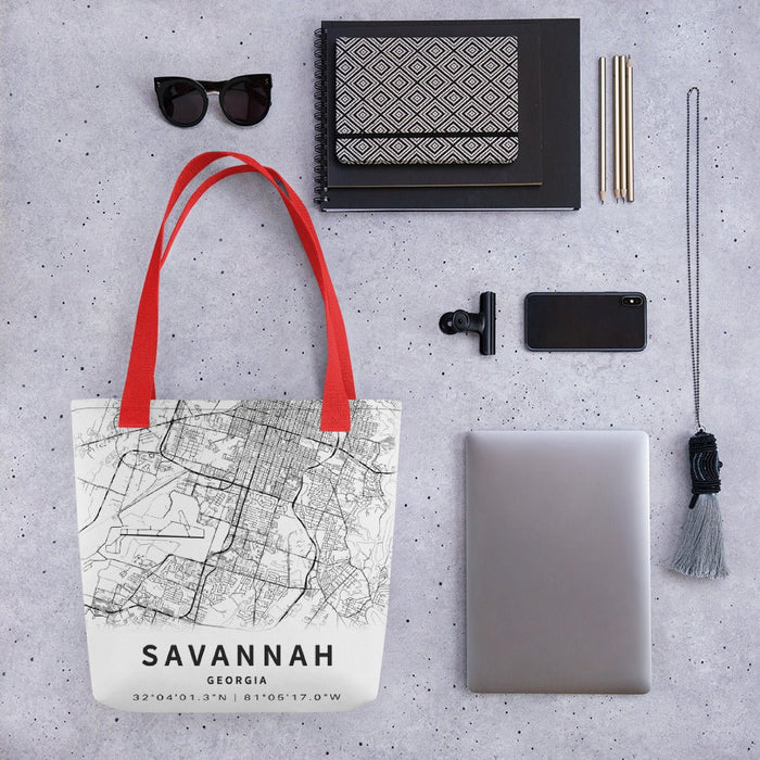 Savannah B&W Map Tote bag - Savannah Moss Co.