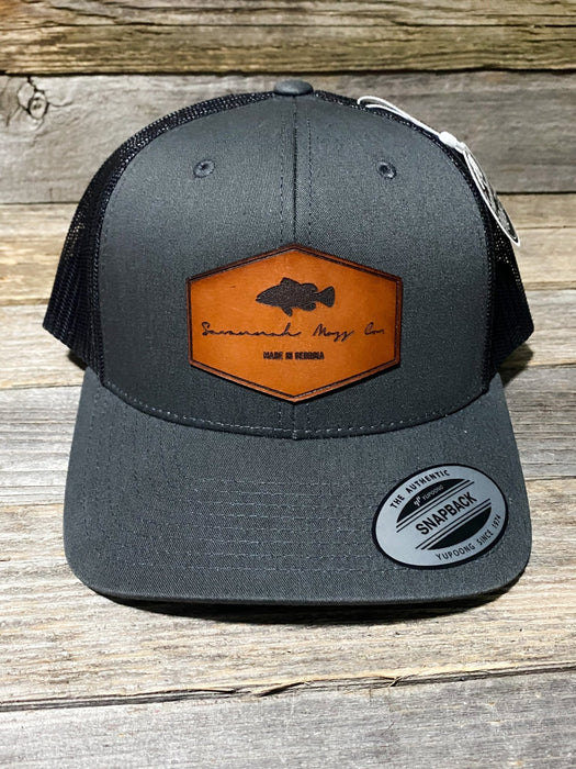 Savannah Moss Co. Fish Logo Leather Patch Hat