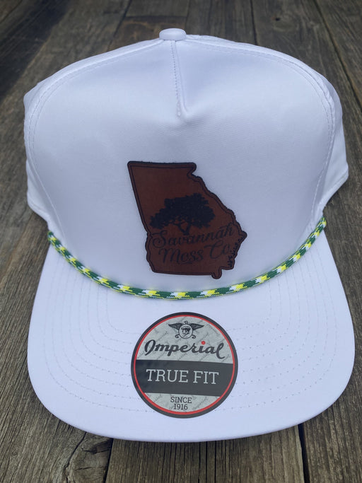 Savannah Moss Co. Green/Yellow Rope Leather Patch Hat - Savannah Moss Co.