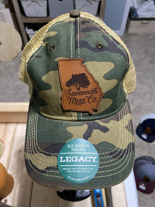 Savannah Moss Co. Legacy Camo Leather Patch Hat - Savannah Moss Co.