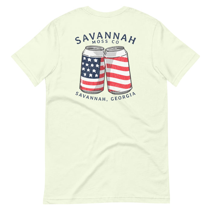 Savannah Moss Co Patriotic Beer Cans Short Sleeve t-shirt - Savannah Moss Co.