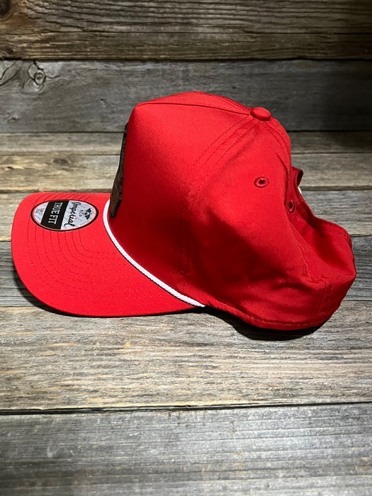 Savannah Moss Co. Red Rope Leather Patch Snapback Hat - Savannah Moss Co.