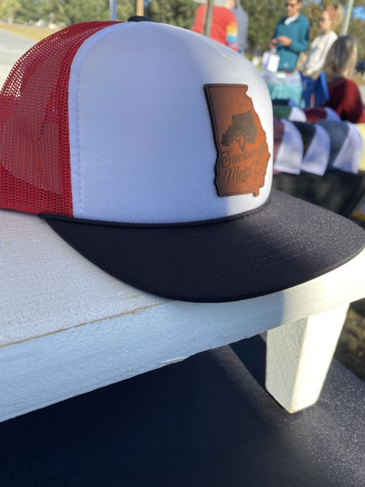 Savannah Moss Co. Red/Black/White Foamie Leather Patch SnapBack Hat - Savannah Moss Co.