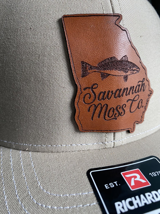 Savannah Moss Co. Redfish Leather Patch Hat - Savannah Moss Co.