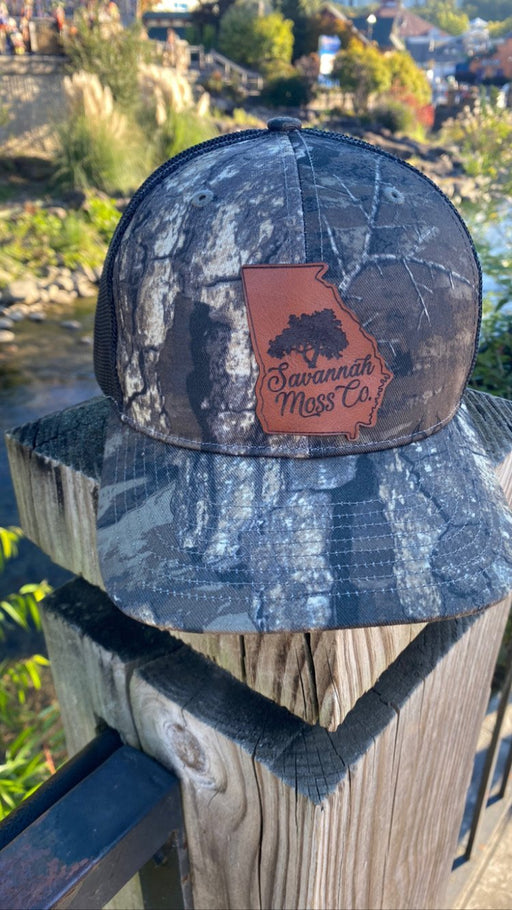 Savannah Moss Co. Timber/ Black Leather Patch Hat - Savannah Moss Co.
