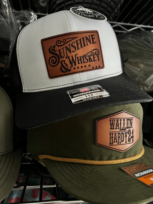 Sunshine & Whiskey Leather Patch Hat - Savannah Moss Co.