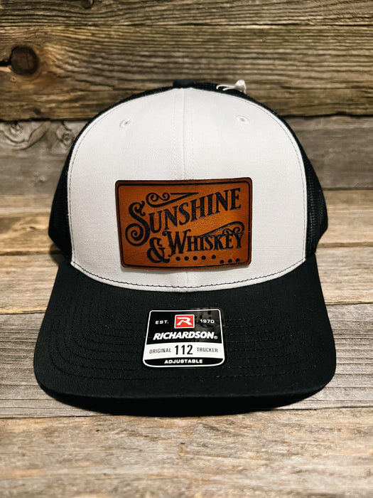 Sunshine & Whiskey Leather Patch Hat - Savannah Moss Co.