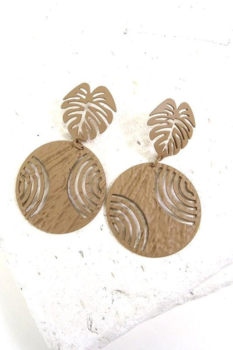 Taupe Leaf Earrings - Savannah Moss Co. Boutique
