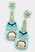 Teal Champagne Bottle Beaded Earrings - Savannah Moss Co. Boutique