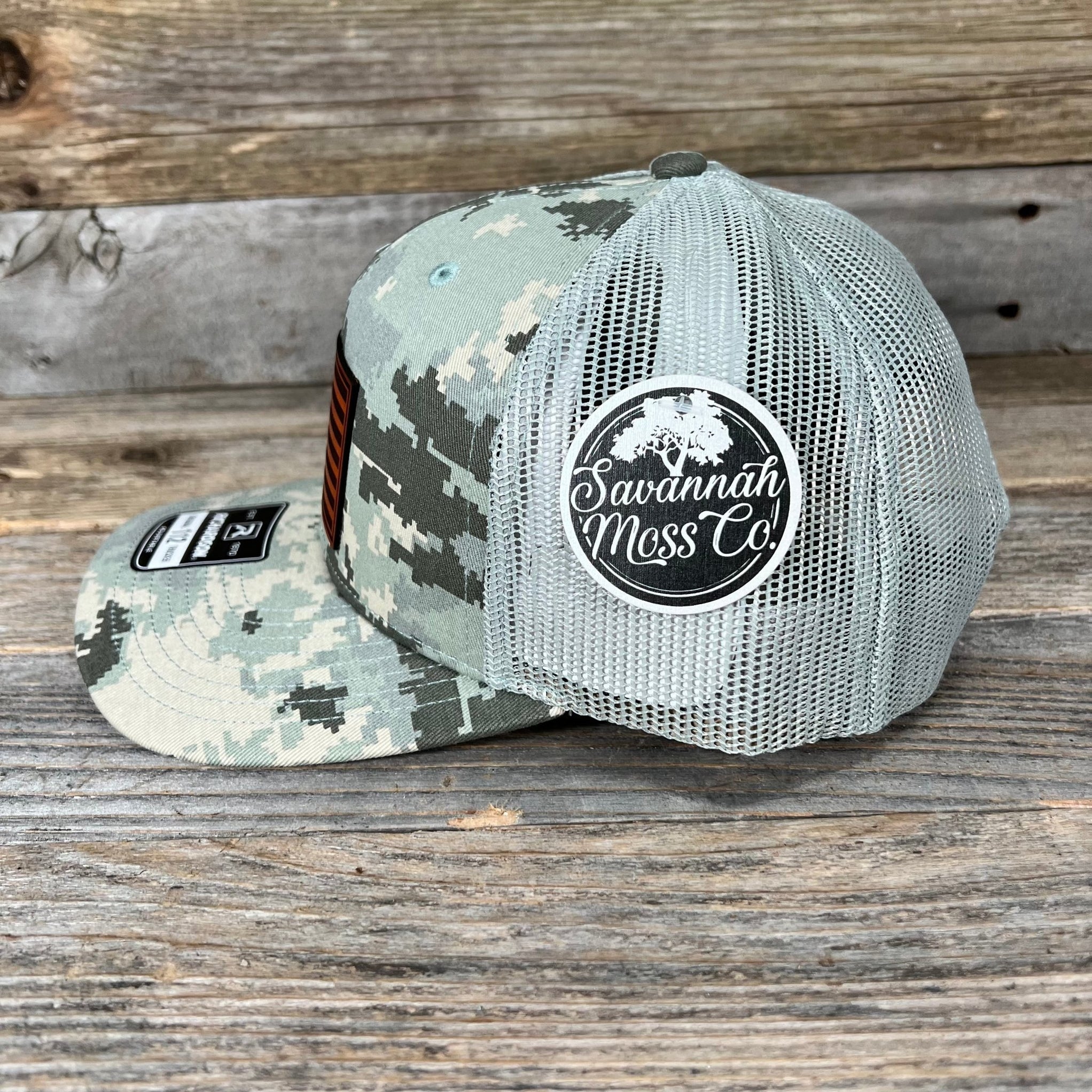 US Flag Leather Patch Digi Camo Hat — Savannah Moss Co.