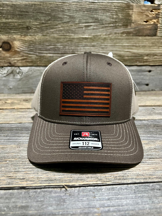 US Flag Leather Patch Hat - Savannah Moss Co.