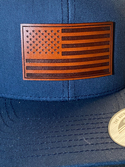 USA Flag Leather Patch Hat - Savannah Moss Co.