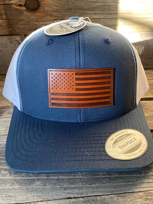 USA Flag Leather Patch Hat - Savannah Moss Co.