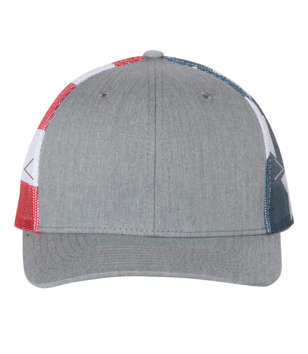 USA Flag Leather Patch Trucker Hat - Savannah Moss Co.