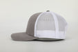 Waxed Grey/White Leather Patch Trucker Hat Pre-Order (Arriving Late Jan 2023) - Savannah Moss Co.