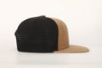 Waxed Tobacco/Black COOLFIT Leather Patch Snapback Hat - Savannah Moss Co.