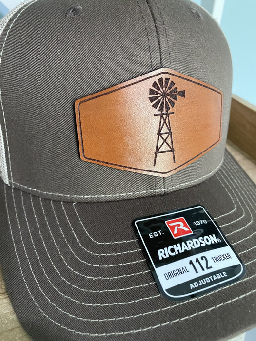 Windmill Leather Patch Hat - Savannah Moss Co.